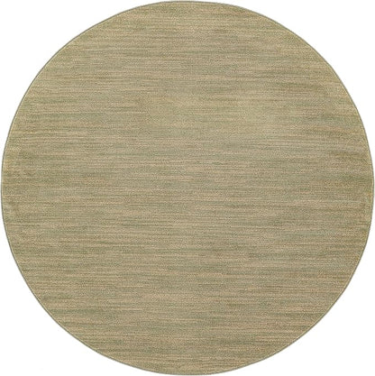 Nourison Home Nourison Essentials Green Gold 8' x Round Area Rug - Easy Clean, Non Shedding, Bed Room, Living Room, Dining Room, Kitchen (8' x Round)