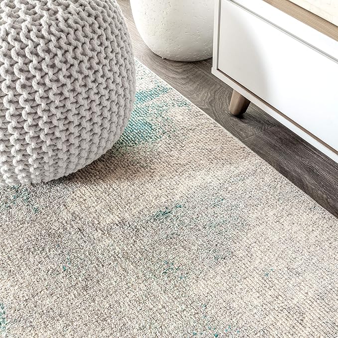 JONATHAN Y Modern Abstract Vintage Cream/Blue 4x6 Oval Indoor Area Rug, Contemporary POP, Transitional, Easy-Cleaning for Living Room, Bedroom, Kitchen, Pet Friendly, Non-Shedding (CTP104A-4OV)