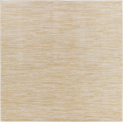 Nourison Home Nourison Essentials Ivory Gold 5' x Square Area Rug - Easy Clean, Non Shedding, Bed Room, Living Room, Dining Room, Kitchen (5' x Square)