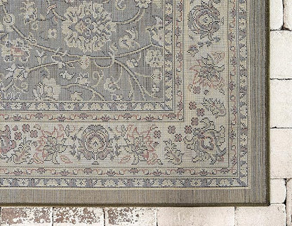 Unique Loom Sialk Hill Collection Area Rug - Washington (9' 10" x 13' 1" Rectangle Green/Hunter Green)