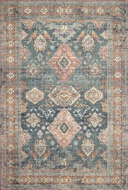 Loloi Skye Collection SKY-10 Sea/Rust 2'-6" x 10'-0" Runner Rug