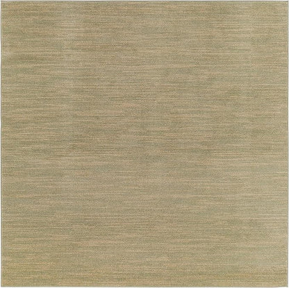 Nourison Home Nourison Essentials Green Gold 7' x Square Area Rug - Easy Clean, Non Shedding, Bed Room, Living Room, Dining Room, Kitchen (7' x Square)