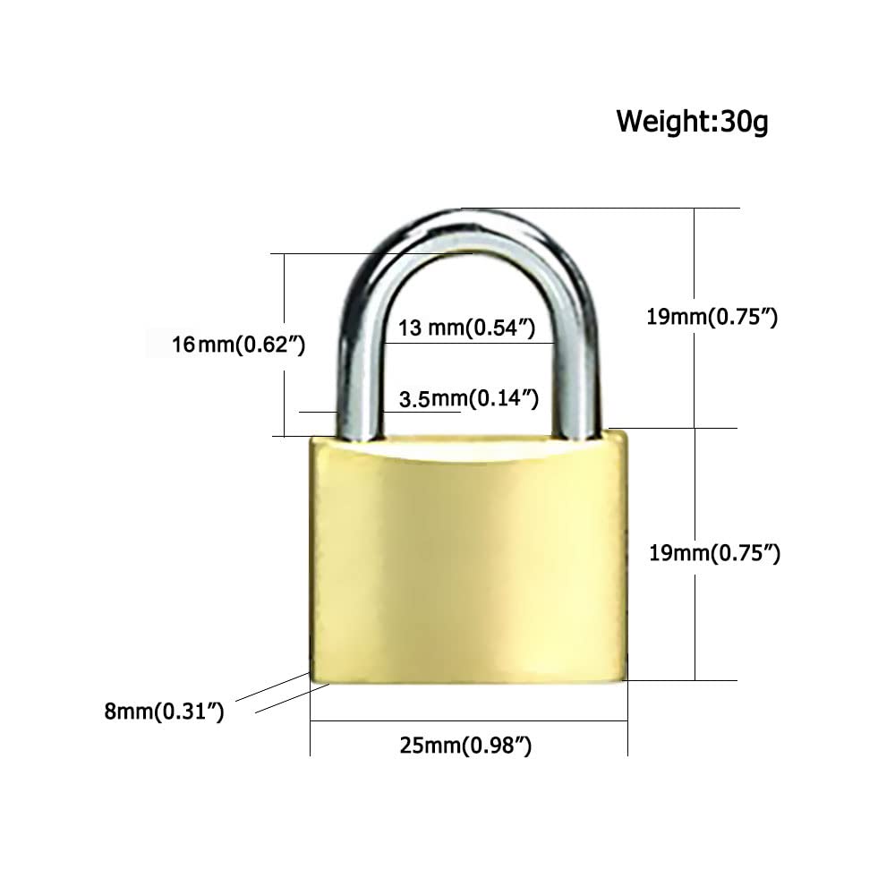 ABRA FOX Solid Brass Padlocks 12-Pack – Keyed Alike, 25mm Lock Body