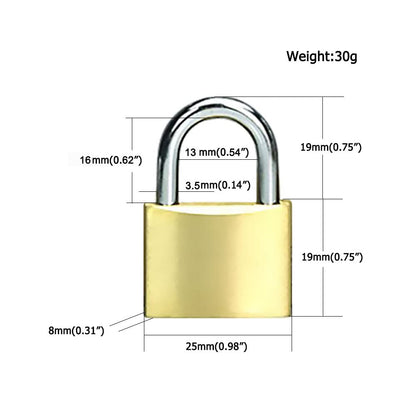 ABRA FOX Solid Brass Padlocks 12-Pack – Keyed Alike, 25mm Lock Body