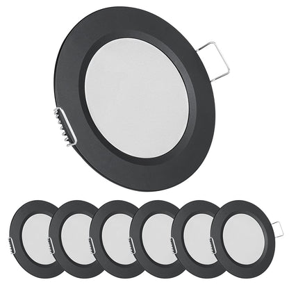 acegoo RV 2.75" Recessed LED Puck Light Kit — 12V Dimmable Ultra-Thin, 6 Pack (Black, Cool White)