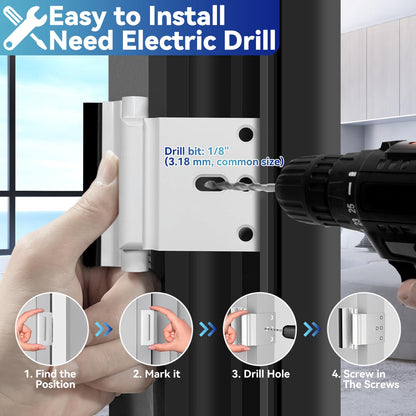 AceMining 2Pack Door Reinforcement Lock — 800lbs, White, 5-Minute Install