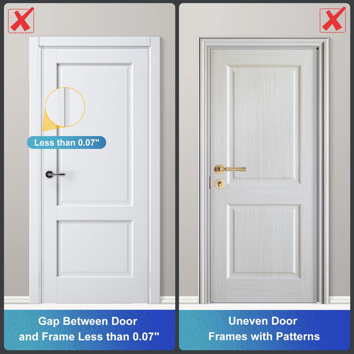 AceMining 2Pack Door Reinforcement Lock — 800lbs, White, 5-Minute Install