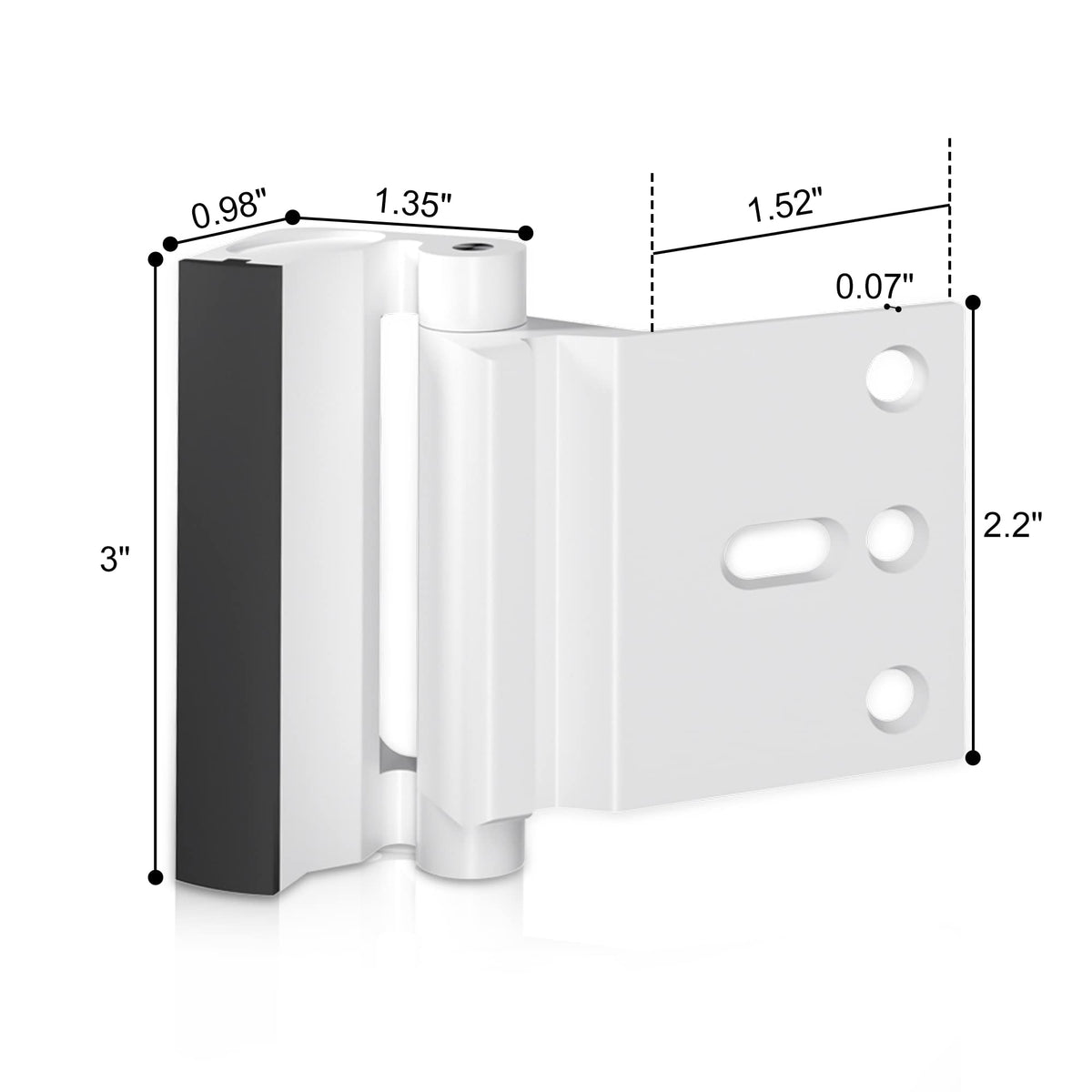 AceMining 2Pack Door Reinforcement Lock — 800lbs, White, 5-Minute Install