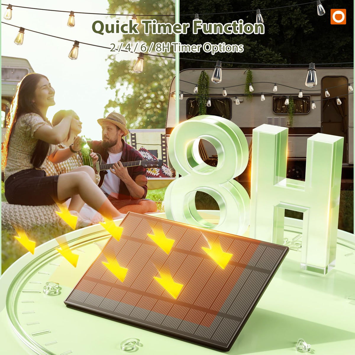addlon 102ft Solar String Lights with Remote & USB – Weatherproof Outdoor Lighting