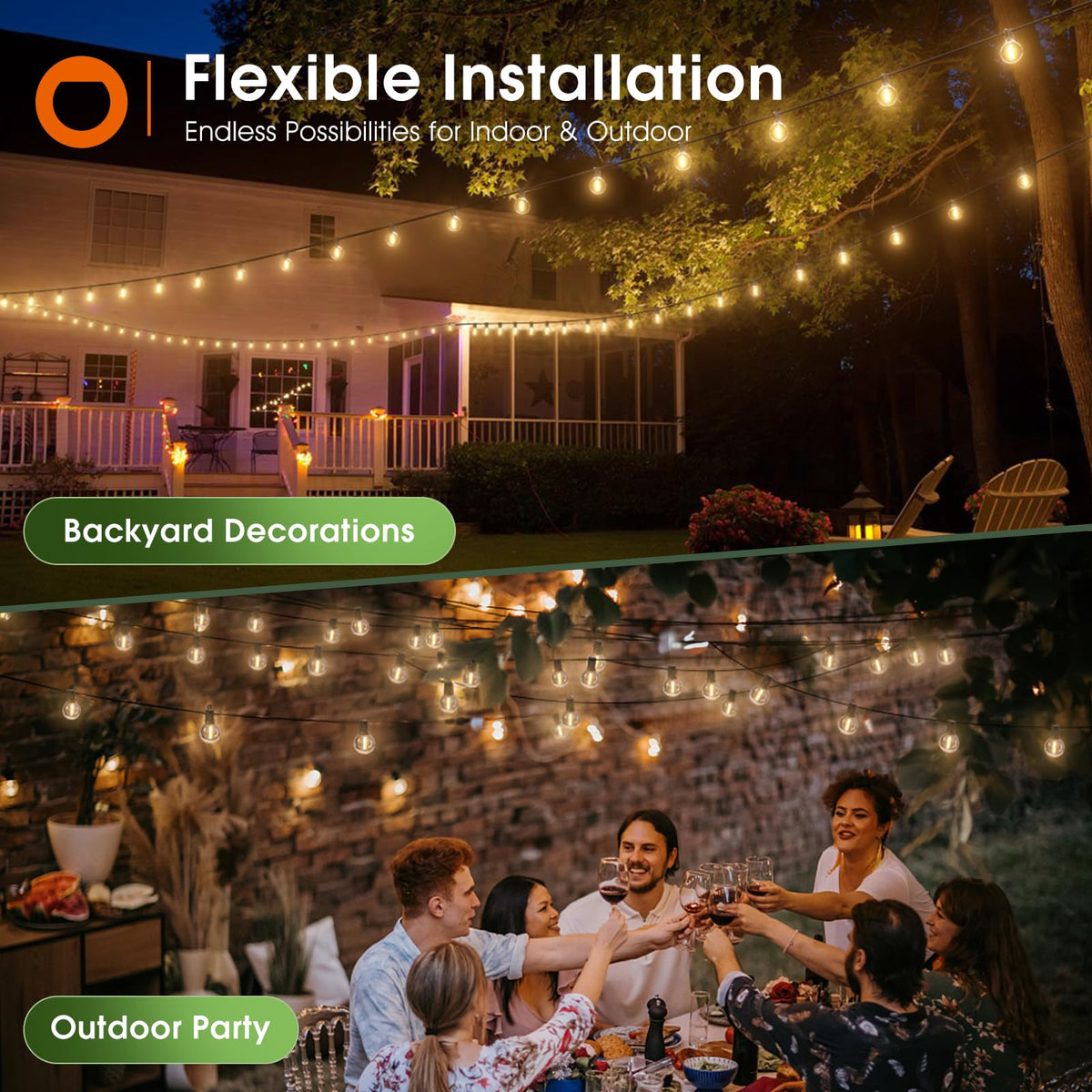 addlon 200FT Solar String Lights (2 Pack) – 108 LED, Remote, Dimmable