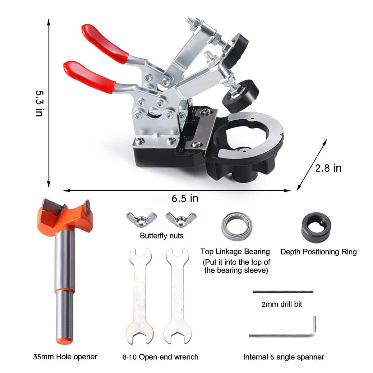 Adoles 35mm Concealed Door Hinge Jig – Accurate Locking Cabinet Hinge Guide (Aluminum Alloy)