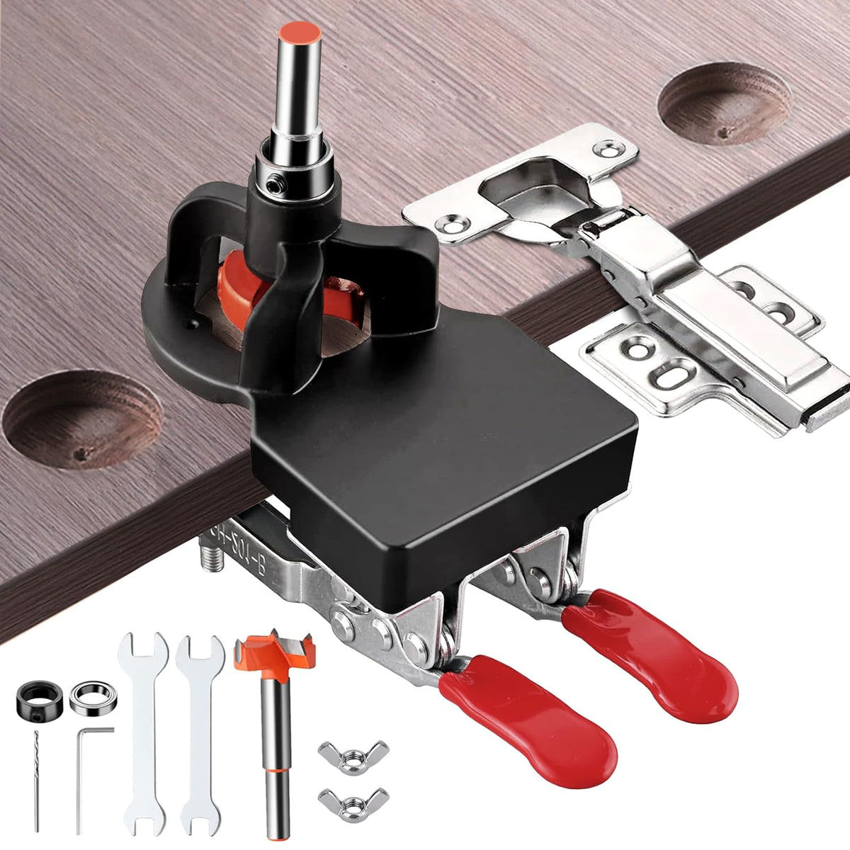 Adoles 35mm Concealed Door Hinge Jig – Accurate Locking Cabinet Hinge Guide (Aluminum Alloy)