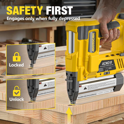ADOTOCAM Cordless 2-Inch Brad Nailer – DeWalt 20V Battery Compatible, 18GA Nail Gun & Stapler