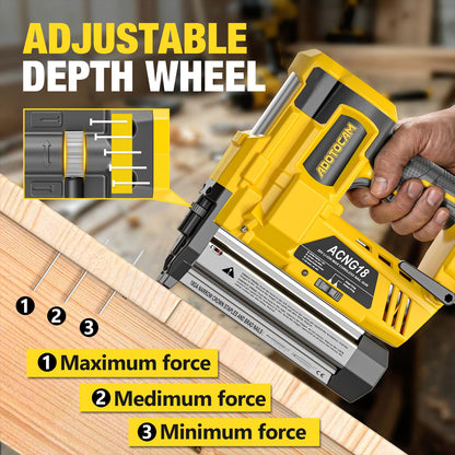 ADOTOCAM Cordless 2-Inch Brad Nailer – DeWalt 20V Battery Compatible, 18GA Nail Gun & Stapler