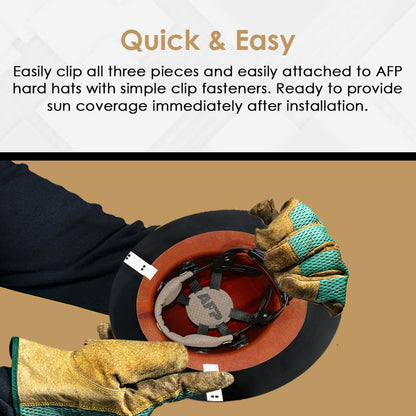 AFP Full-Brim Tinted Sun Shield Visor for AFP Hard Hats | Sun & Heat Protection