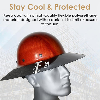 AFP Full-Brim Tinted Sun Shield Visor for AFP Hard Hats | Sun & Heat Protection