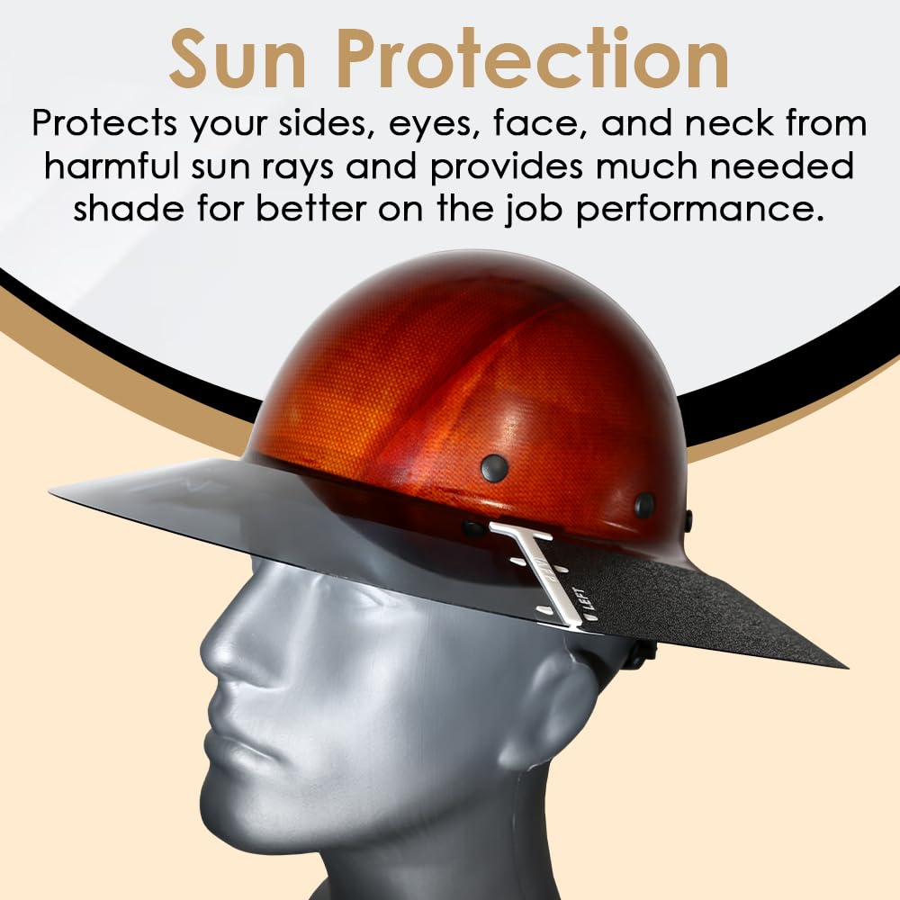 AFP Full-Brim Tinted Sun Shield Visor for AFP Hard Hats | Sun & Heat Protection
