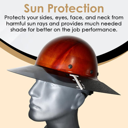 AFP Full-Brim Tinted Sun Shield Visor for AFP Hard Hats | Sun & Heat Protection