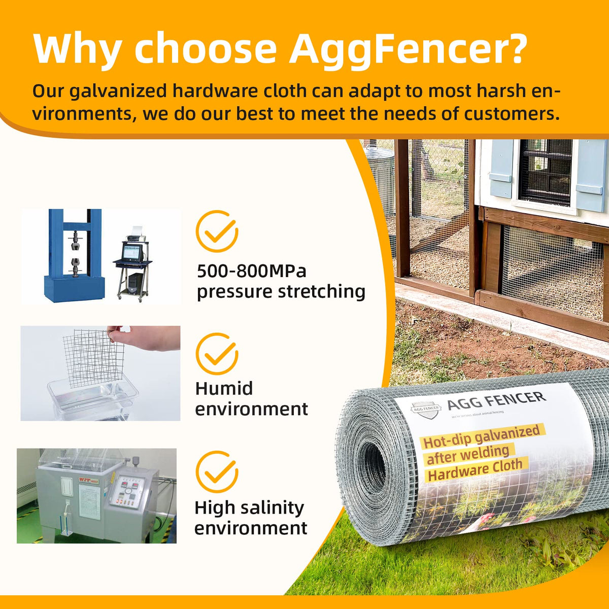 AggFencer 16in x 10ft Hardware Cloth – 1/2