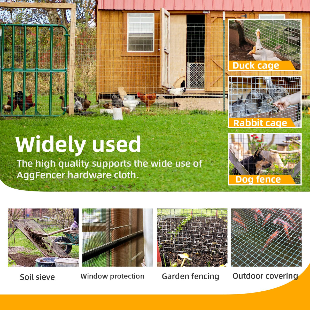 AggFencer 16in x 10ft Hardware Cloth – 1/2
