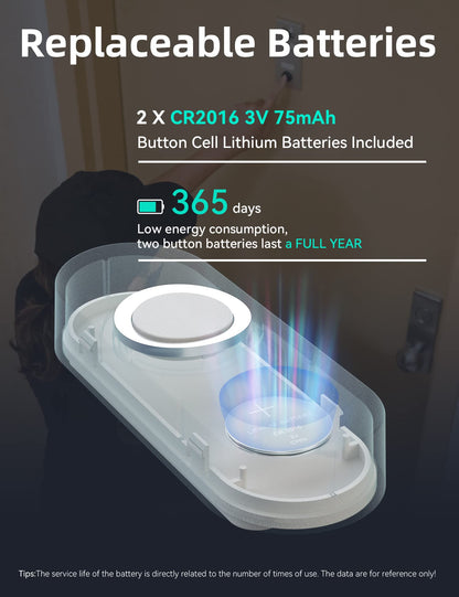 AIDA Lighted Wireless Doorbell — 1000ft Range, IP55 Button, 58 Chimes (White)