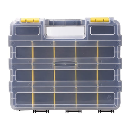AIDY-PRO Tools Organizer Box – 34-Compartment Double-Sided with Removable Dividers