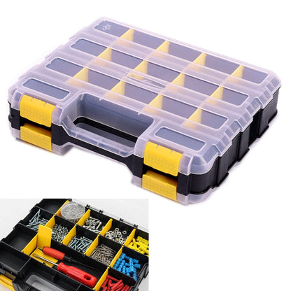 AIDY-PRO Tools Organizer Box – 34-Compartment Double-Sided with Removable Dividers