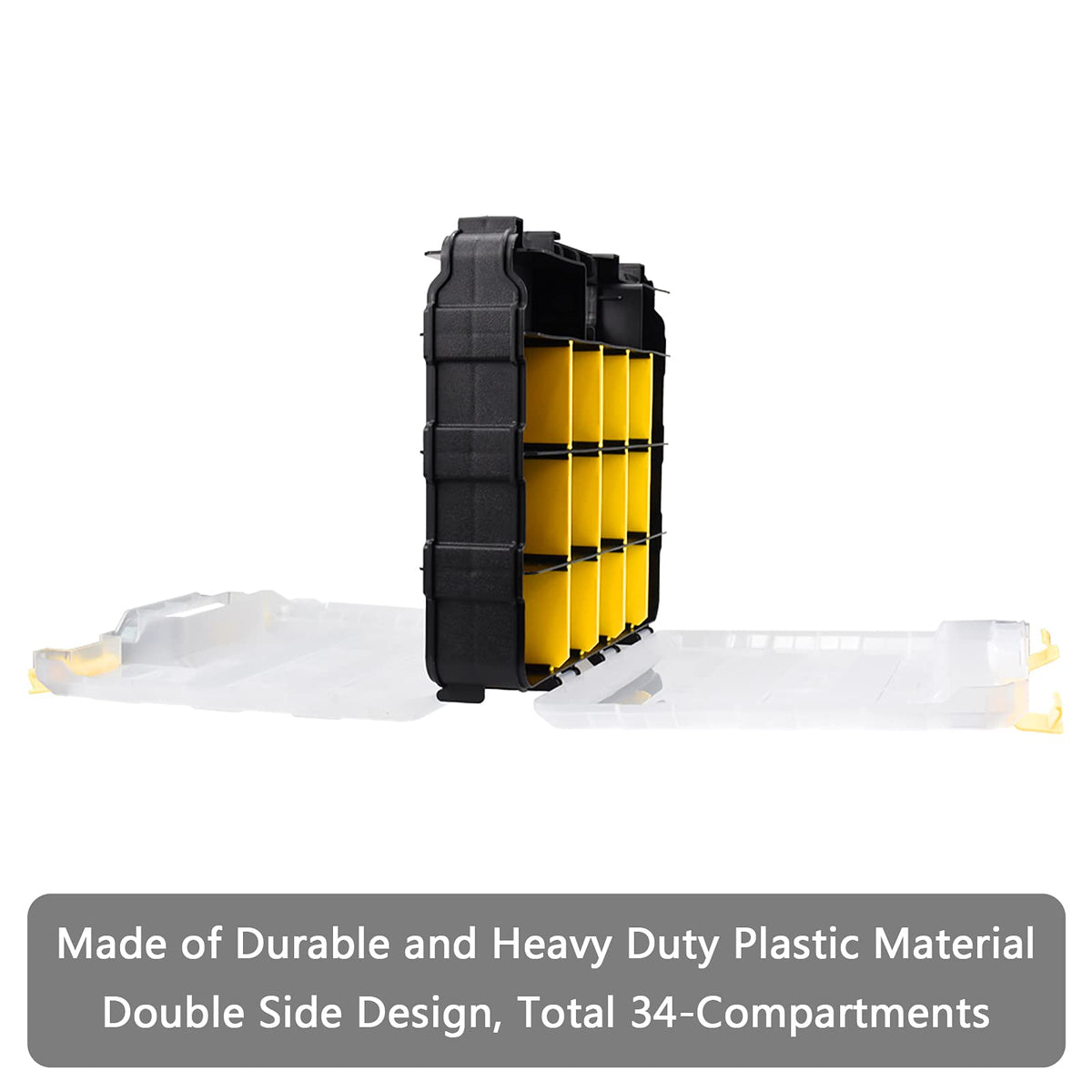 AIDY-PRO Tools Organizer Box – 34-Compartment Double-Sided with Removable Dividers