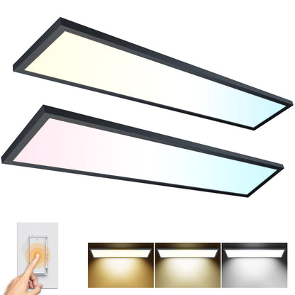 AIKVSXER 2PACK 1x4 LED Flat Panel Light – 50W, 5500LM, 3000/4000/5000K, Dimmable, 120V