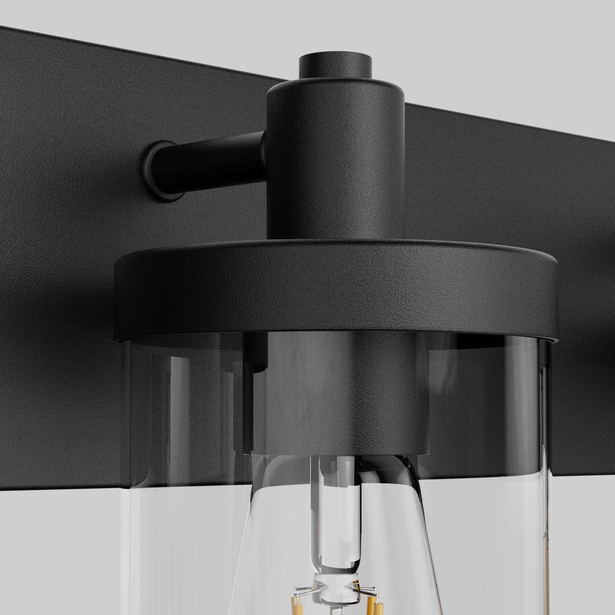 Aipsun Matte Black Vanity Light — 5 Lights Over Mirror (Industrial)