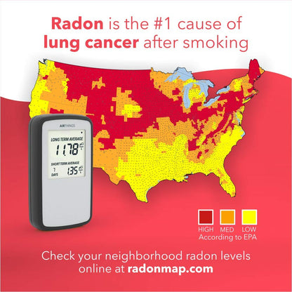 Airthings Corentium Home Radon Detector – Portable, Battery-Powered (USA, pCi/L)