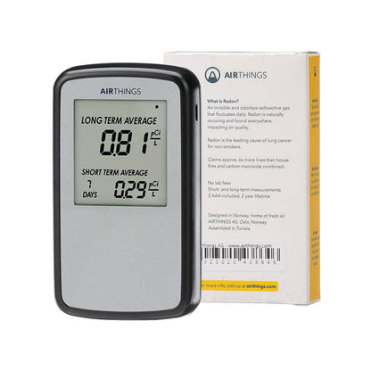 Airthings Corentium Home Radon Detector – Portable, Battery-Powered (USA, pCi/L)