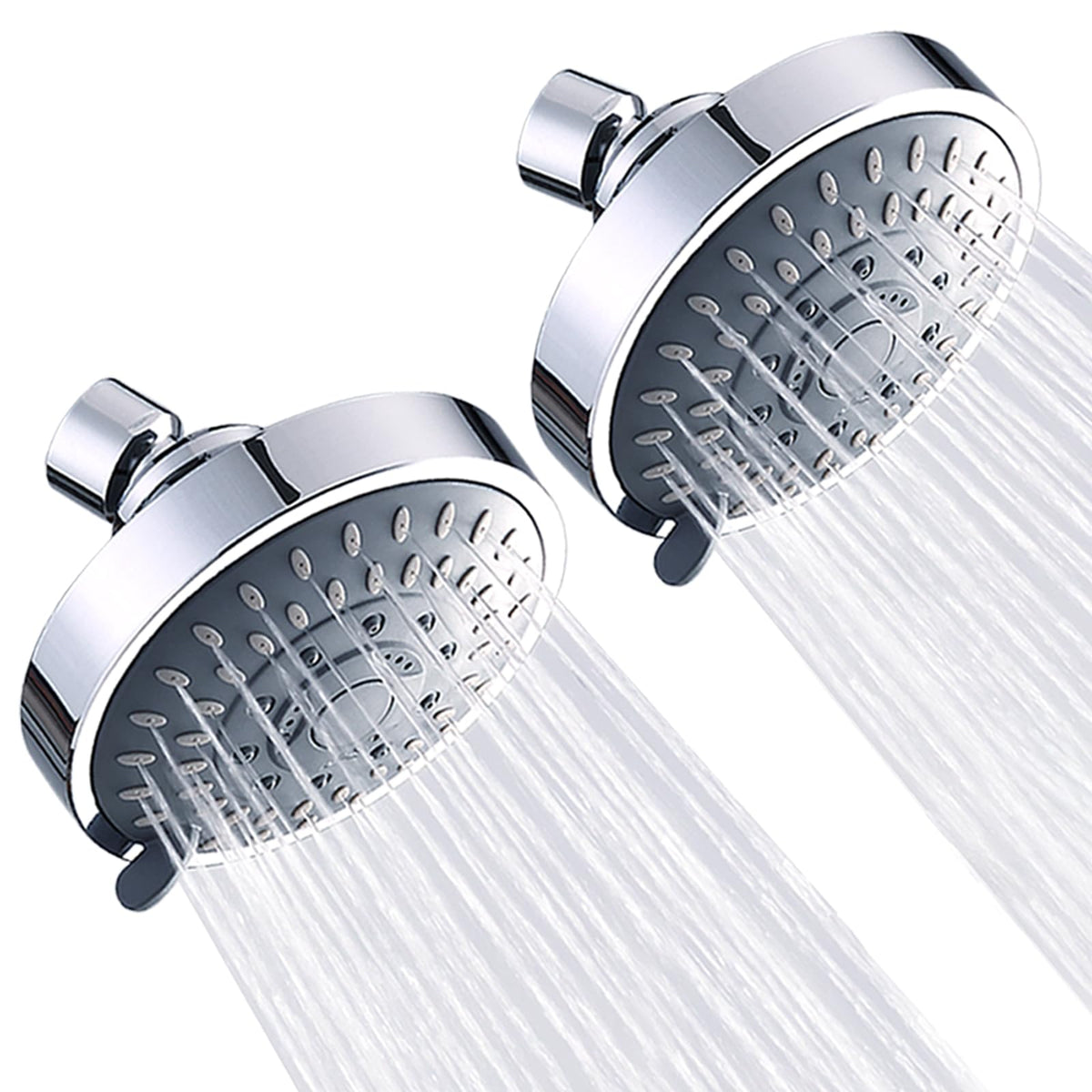 AISOSO Shower Head 2-Pack – 5 Modes, High-Pressure, 4.1-Inch Chrome