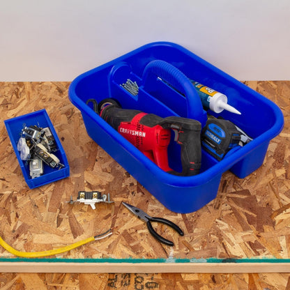 Akro-Mils 09185 Plastic Tote Cleaning Caddy with Handle – Blue
