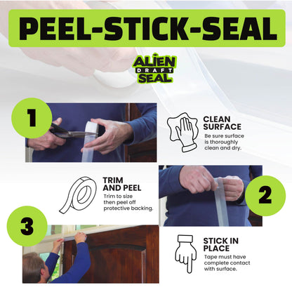 Alien Draft Seal Set — 49 Ft Anti-Draft Adhesive Flaps for Doors & Windows | ALIEN TAPE