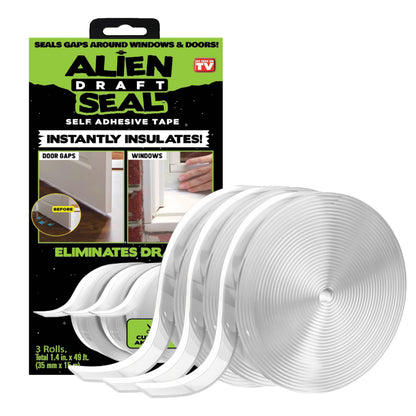 Alien Draft Seal Set — 49 Ft Anti-Draft Adhesive Flaps for Doors & Windows | ALIEN TAPE