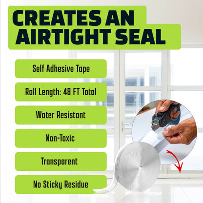Alien Draft Seal Set — 49 Ft Anti-Draft Adhesive Flaps for Doors & Windows | ALIEN TAPE