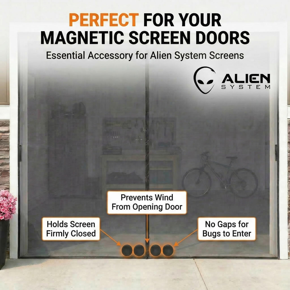Alien System Magnetic Screen Weights – 4 Pairs Auto-Close, Wind-Resistant