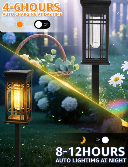 ALLIVING 8 Pack Solar Lights Outdoor – Waterproof Pathway Lights for Yard & Garden