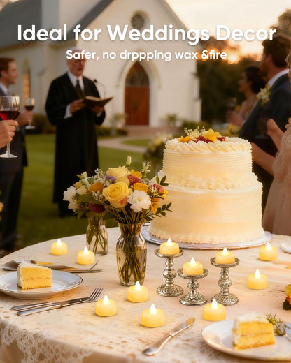 Amagic 100Pack Flameless LED Tea Lights Candles – Battery Operated Tealights for Home, Weddings, Events