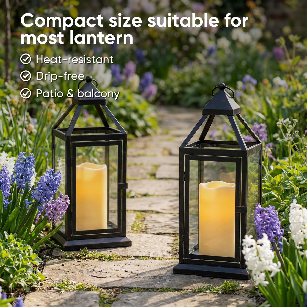 Amagic 3x6 Outdoor Waterproof Flameless Candles – Remote & Timer, Battery-Operated, Ivory (Set of 6)