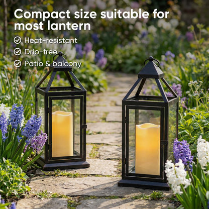 Amagic 3x6 Outdoor Waterproof Flameless Candles – Remote & Timer, Battery-Operated, Ivory (Set of 6)