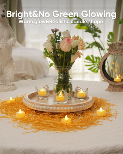 Amagic 100Pack Flameless LED Tea Lights Candles – Battery Operated Tealights for Home, Weddings, Events