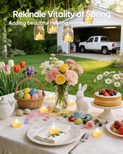 Amagic 100Pack Flameless LED Tea Lights Candles – Battery Operated Tealights for Home, Weddings, Events