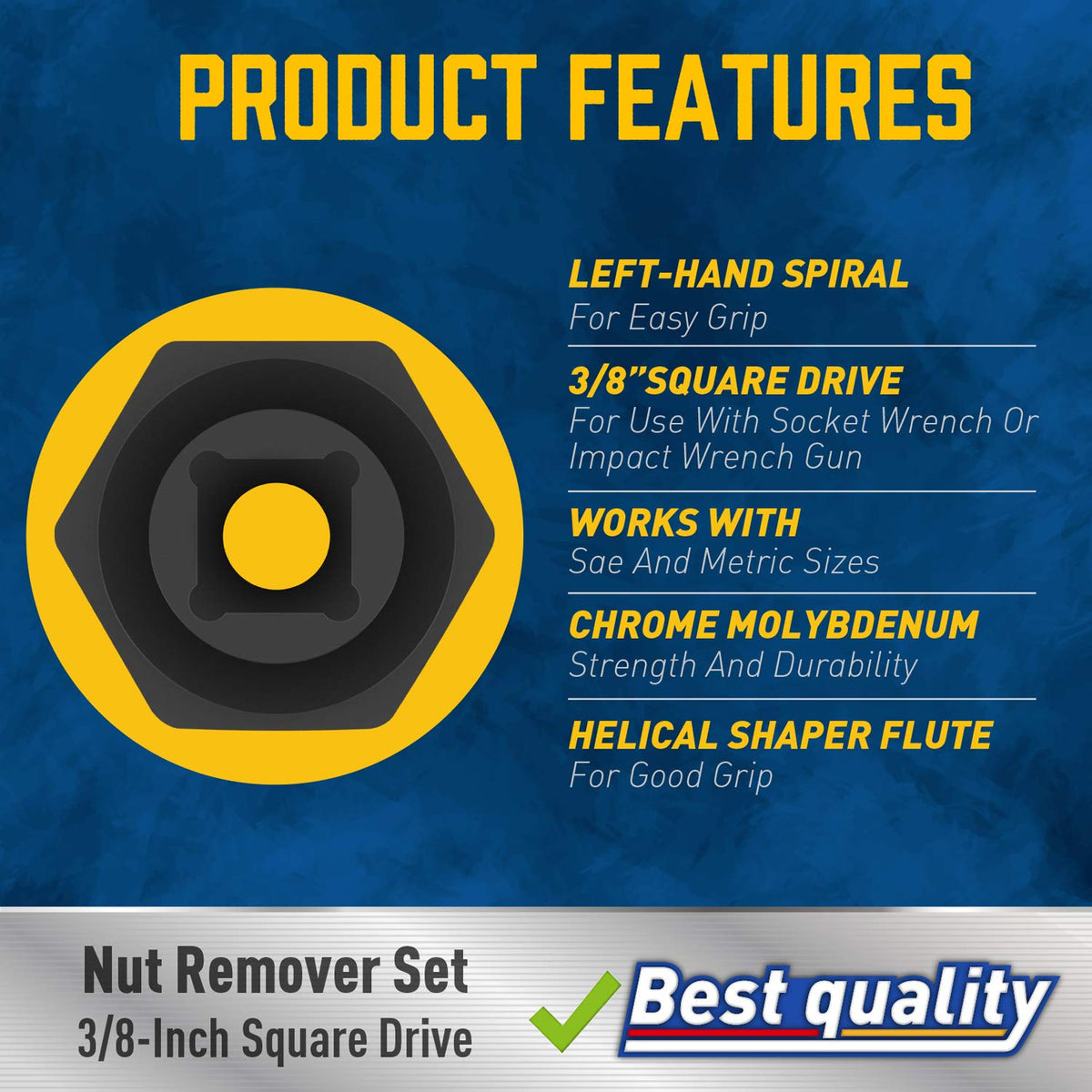 Amartisan Impact Bolt Extractor Tool – 13-Piece Nut Removal Socket Set