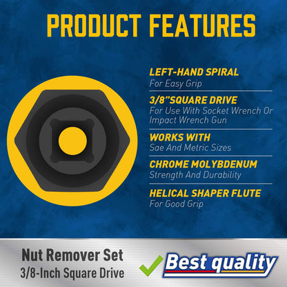 Amartisan Impact Bolt Extractor Tool – 13-Piece Nut Removal Socket Set