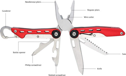 Amazon Basics 10-in-1 Stainless Steel Multitool – Pliers, Wire Cutter, Saw