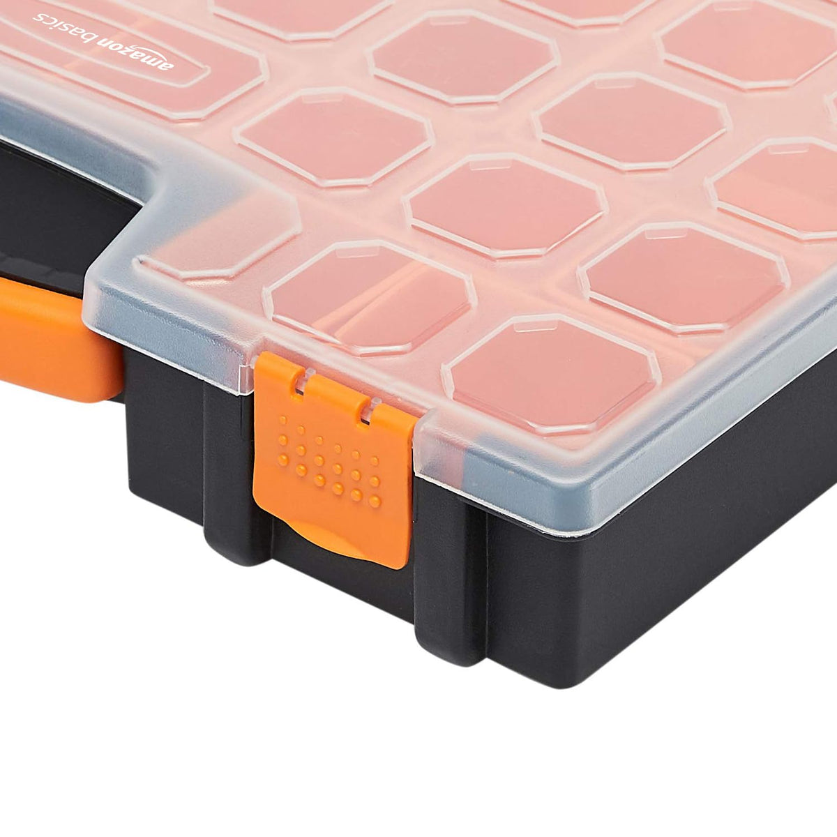 Amazon Basics 19-Removable Compartment Small Parts Organizer – Portable Hardware Storage Box
