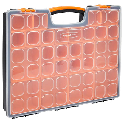 Amazon Basics 19-Removable Compartment Small Parts Organizer – Portable Hardware Storage Box