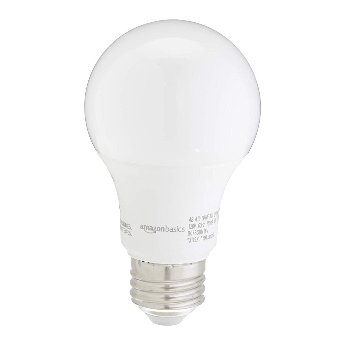 Amazon Basics A19 LED Light Bulbs – 60W Equivalent, 9W, 2700K Soft White, E26, 24-Pack